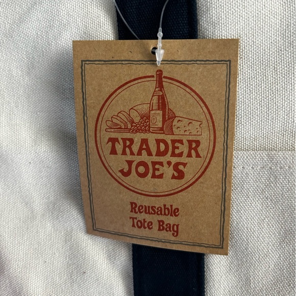 Lot of 2 Trader Joe’s Canvas Tote Bag Navy Red Grocery Shopping Eco Reusable NWT - Picture 6 of 10